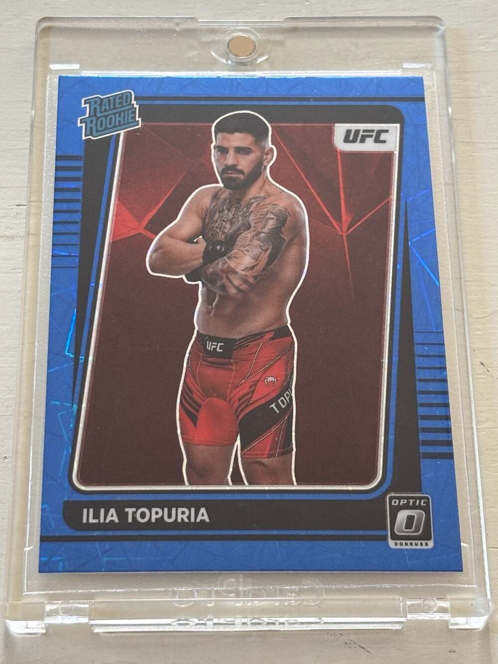 2022 Panini Donruss Optic UFC Ilia Topuria Rated Rookie Blue Velocity #110